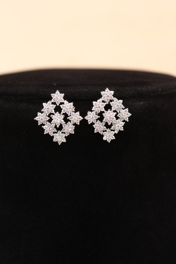 Double Chain Mangalsutra In Silver Polish With American Diamonds And Matching Studs (MS018-G)