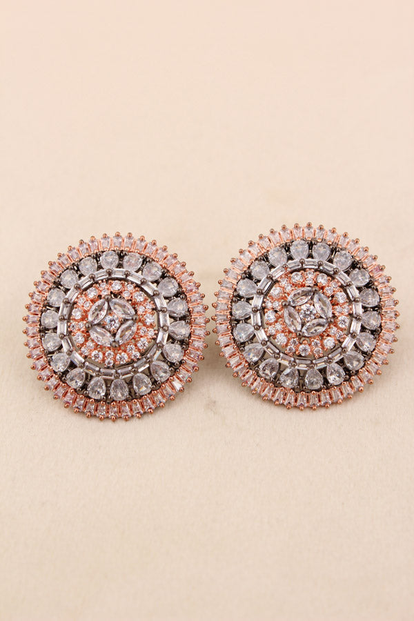 Large American Diamonds Studs In Black Colour (ST011-BL-B1)
