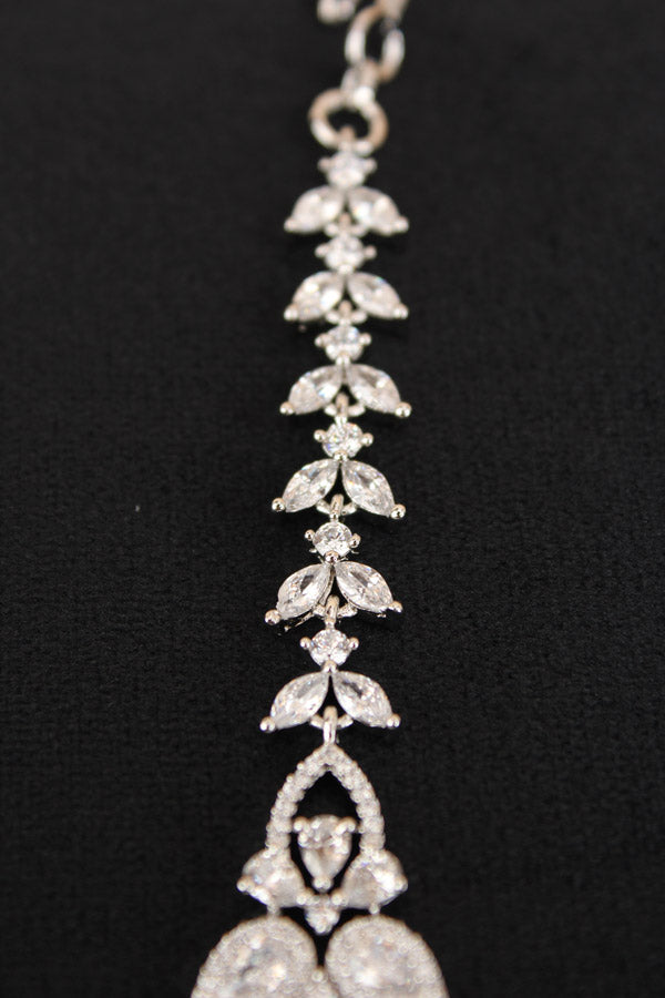 Tikka With American Diamonds In Silver Polish (T001-S-AD)