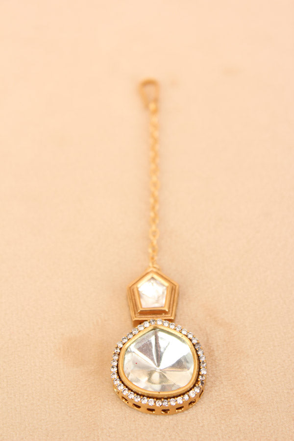 Simple Kundan Tikka (T003-K)