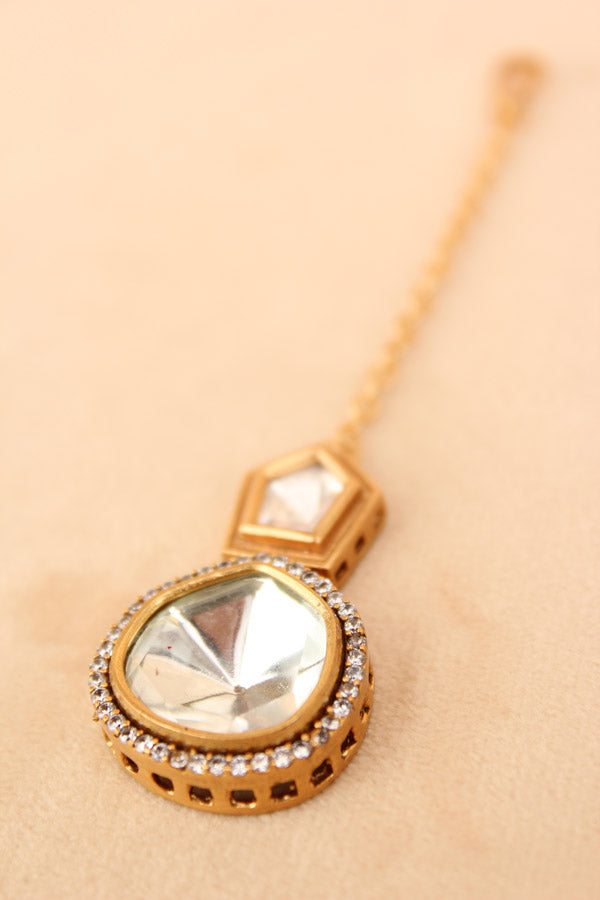 Simple Kundan Tikka (T003-K)