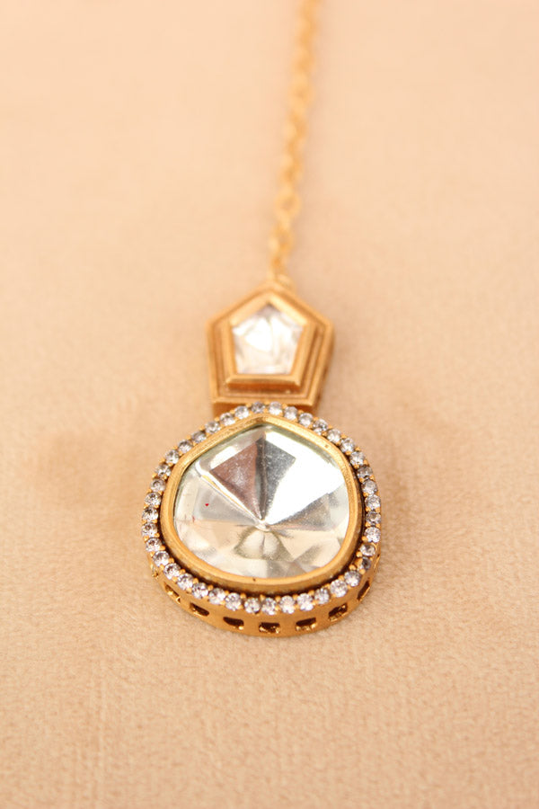 Simple Kundan Tikka (T003-K)