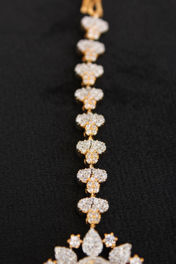 Tikka With American Diamonds In Gold Polish (T004-G-AD)