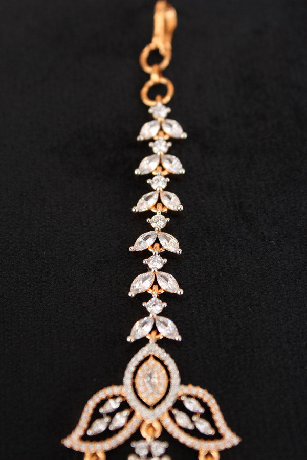 Gold Polish Tikka With American Diamonds (T009-G-AD)