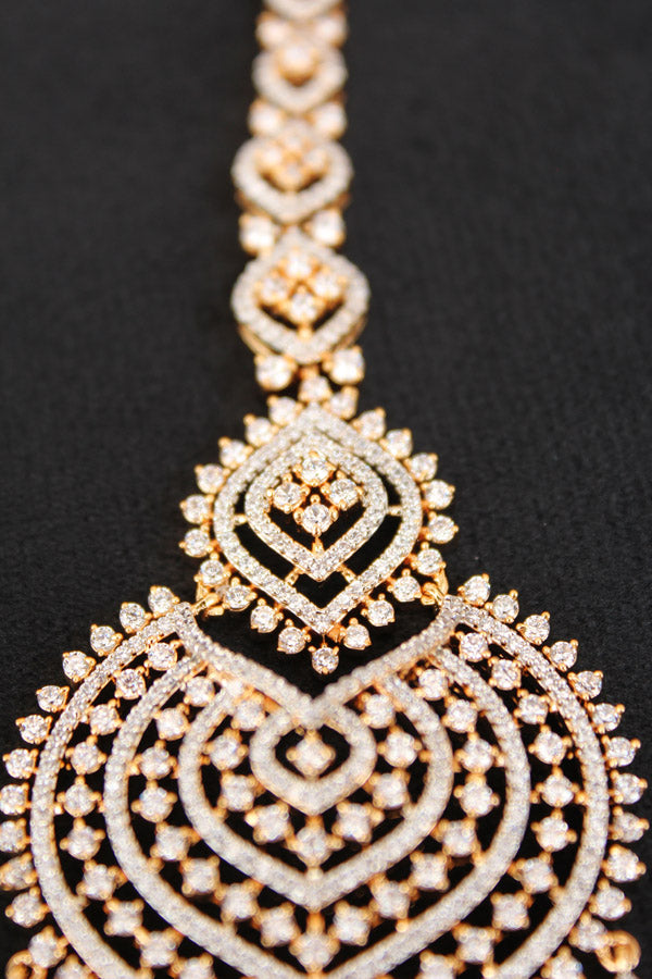 Tikka In Gold Polish And American Diamonds (T012-G-AD)