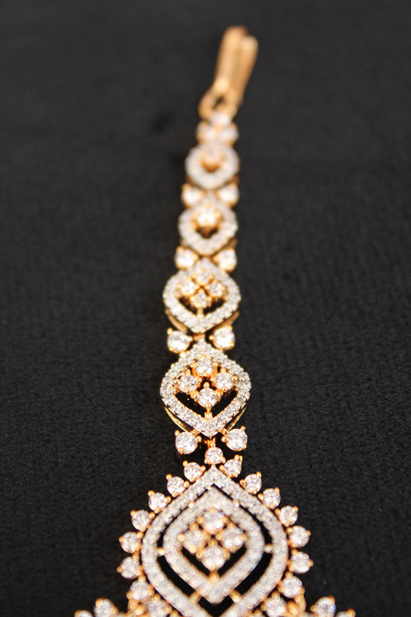 Tikka In Gold Polish And American Diamonds (T012-G-AD)