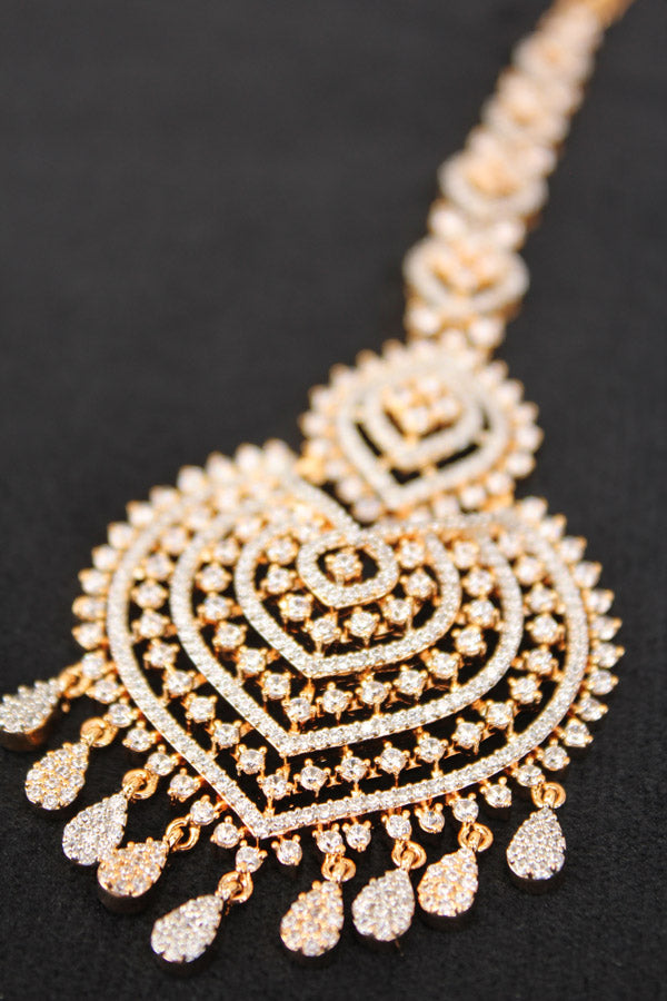 Tikka In Gold Polish And American Diamonds (T012-G-AD)