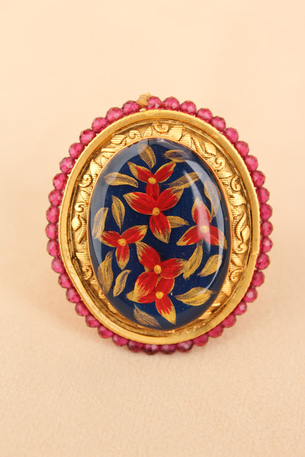 Adjustable Ring With Gold Colour Design (RF002-GO)