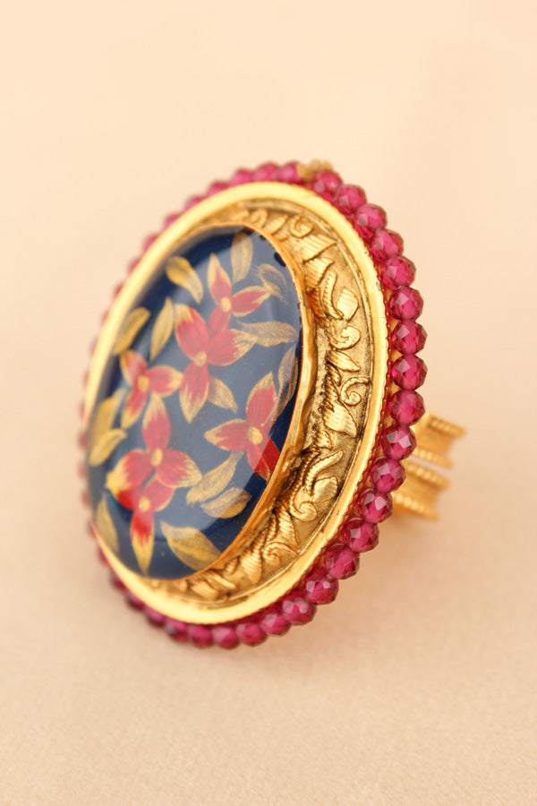 Adjustable Ring With Gold Colour Design (RF002-GO)
