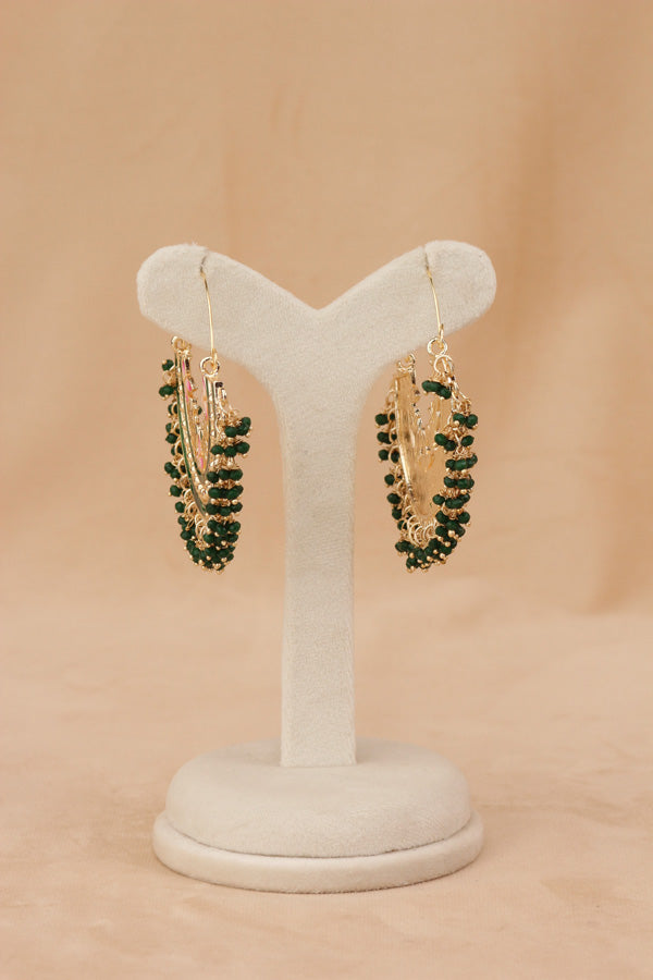 Colourful Balia In Green Colour And Small Beads Attached (BA004-G-B1)