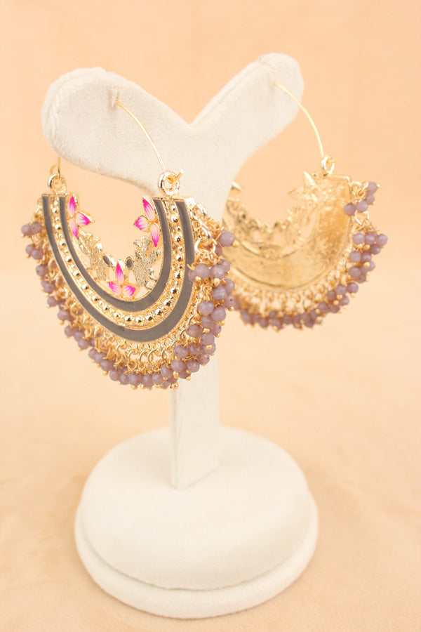 Colourful Balia In Grey Colour And Small Beads Attached (BA004-GY-B1)