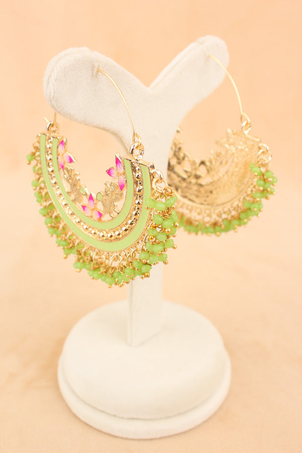 Colourful Balia In Light Green Colour And Small Beads Attached (BA004-LG-B1)