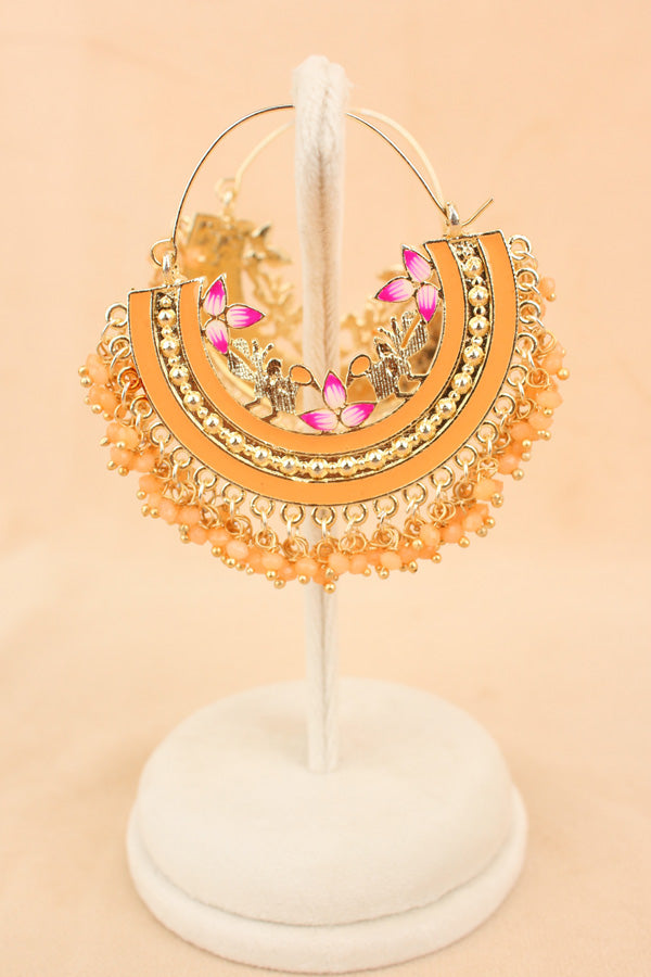 Colourful Balia In Orange Colour And Small Beads Attached (BA004-O-B1)
