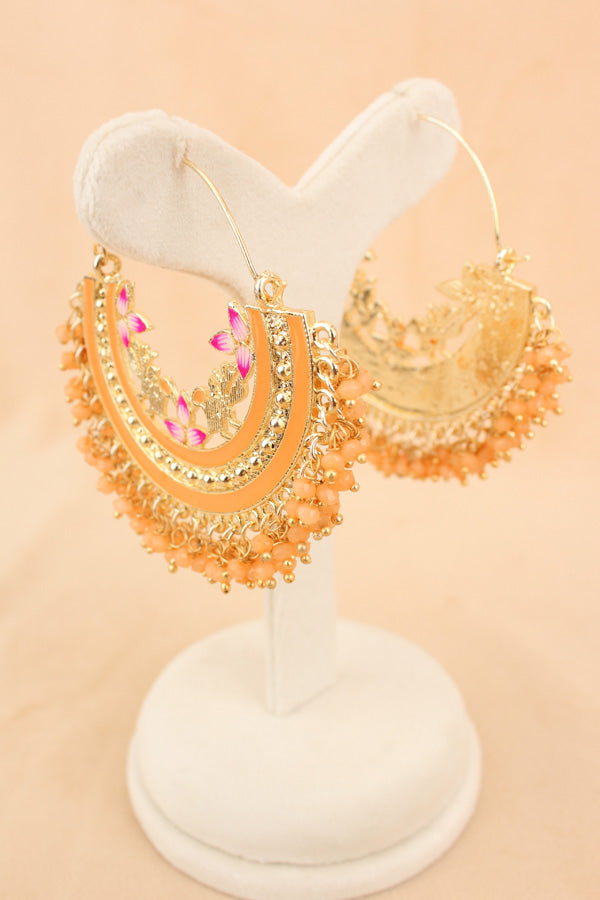 Colourful Balia In Orange Colour And Small Beads Attached (BA004-O-B1)