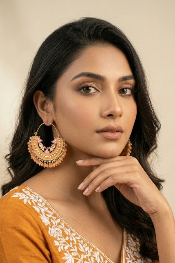Colourful Balia In Orange Colour And Small Beads Attached (BA004-O-B1)
