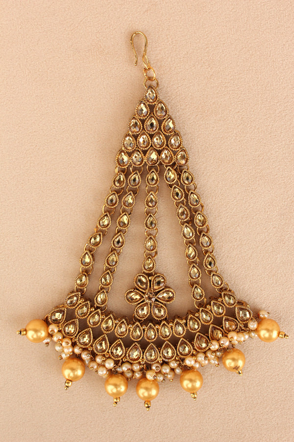 Fashionable Passa With Golden Pearls Attached (PAS014-GO)