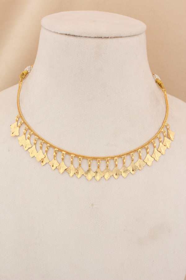 Fully Gold Plated Punjabi Jadau Necklace Set With Large Earrings And Tikka (PJNS010)