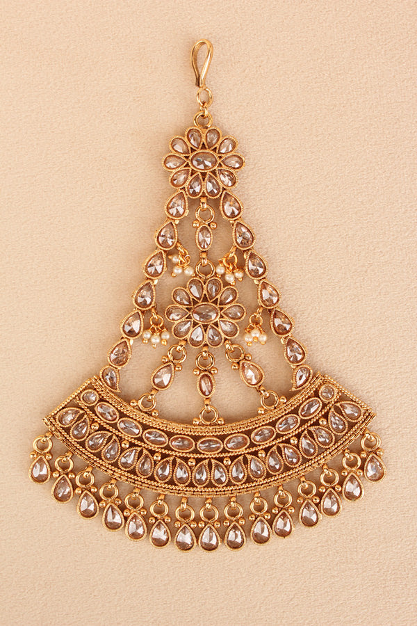 Gold Polish Premium Quality Passa With Reverse AD Stones (PAS010)