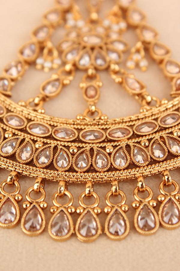 Gold Polish Premium Quality Passa With Reverse AD Stones (PAS010)