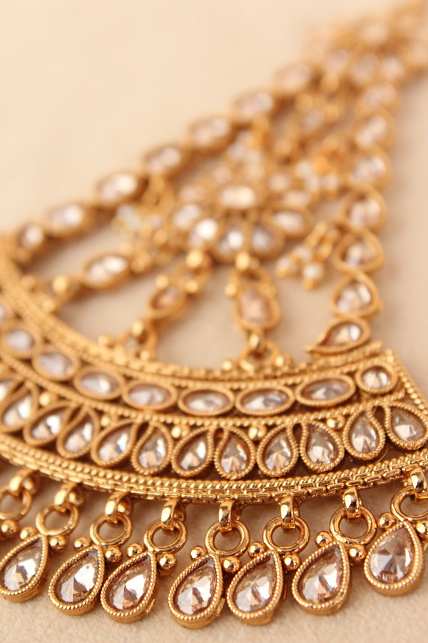 Gold Polish Premium Quality Passa With Reverse AD Stones (PAS010)