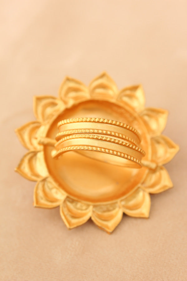 Meenakari Statement Ring With Green Center Stone (RF009)