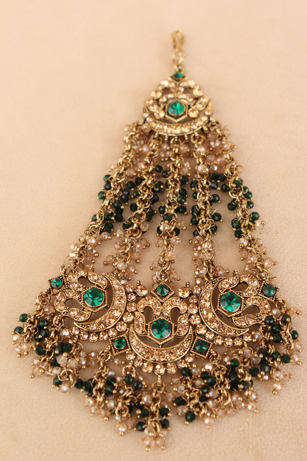 Statement Fashionable Passa With Green Colour Stones (PAS020-G)