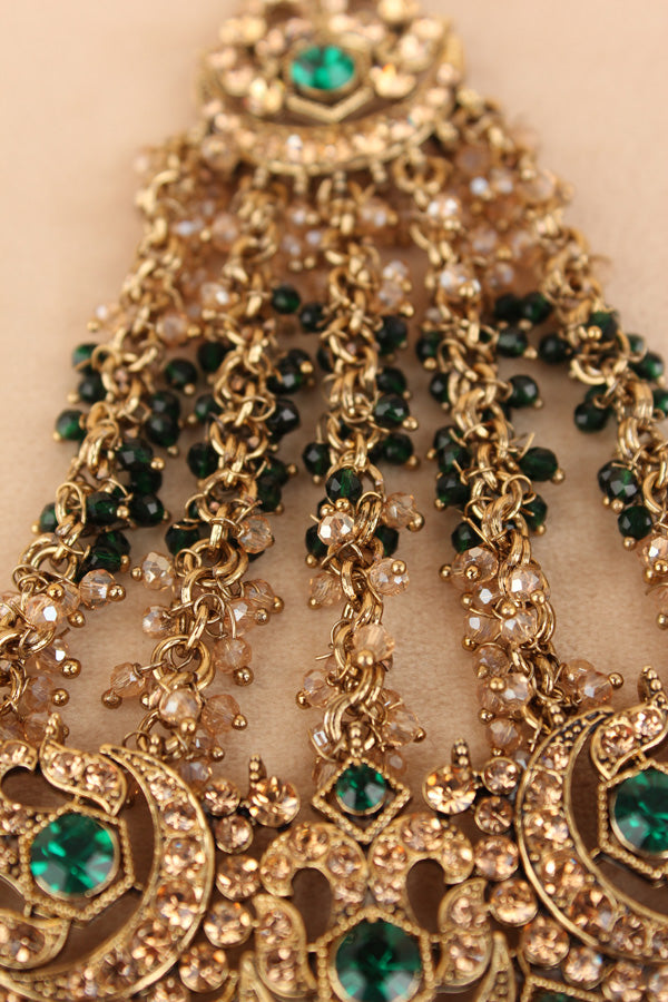 Statement Fashionable Passa With Green Colour Stones (PAS020-G)