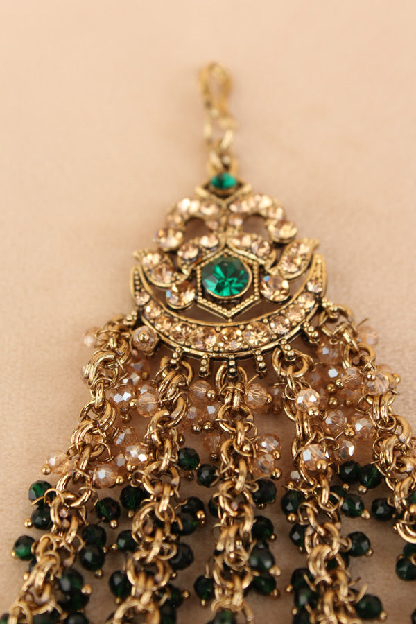 Statement Fashionable Passa With Green Colour Stones (PAS020-G)
