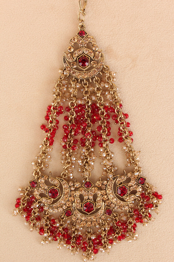 Statement Fashionable Passa With Red Colour Stones (PAS020-R)