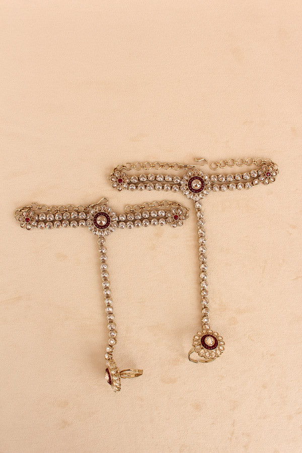 Premium Quality Polki Bridal Set In Maroon Colour (BS001-Maroon-Polki)