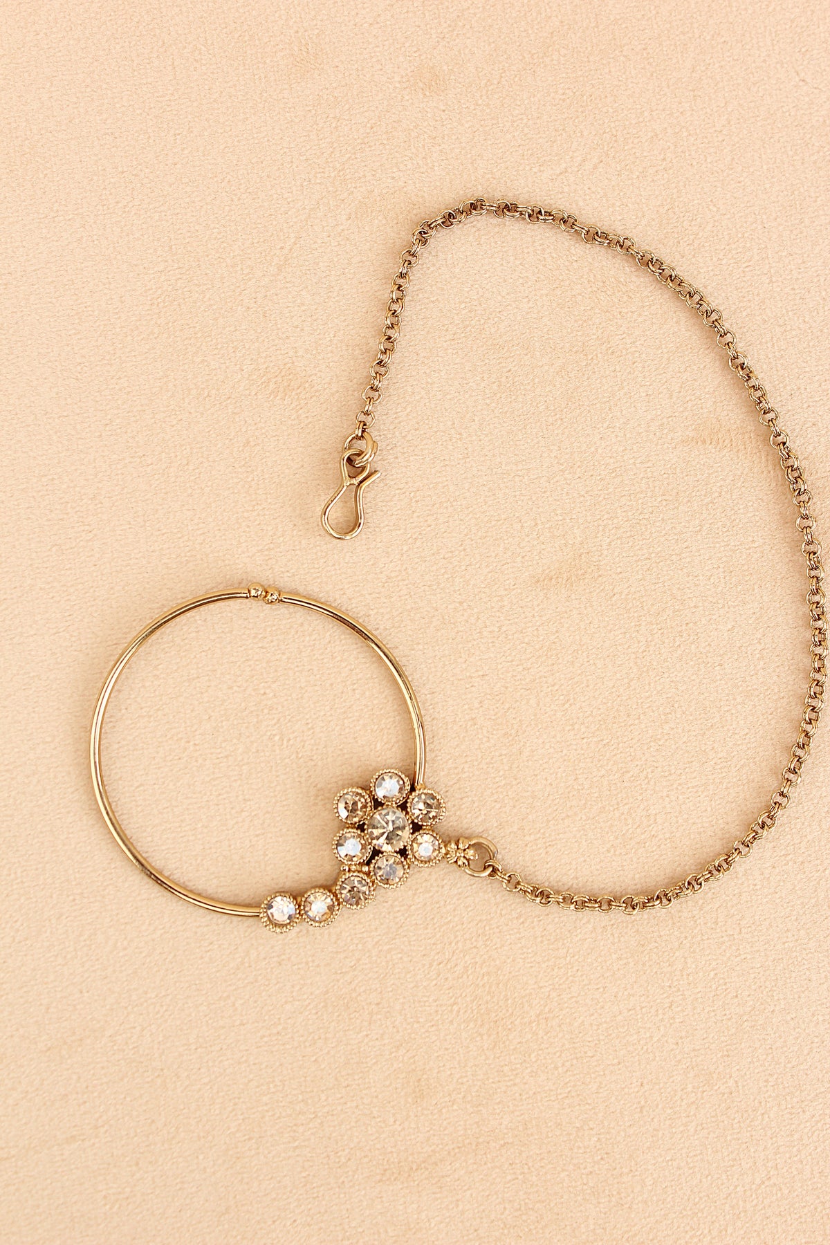 Rani Style Bridal Necklace Set With Golden Stones And Crystal Beads (BS009-Golden)