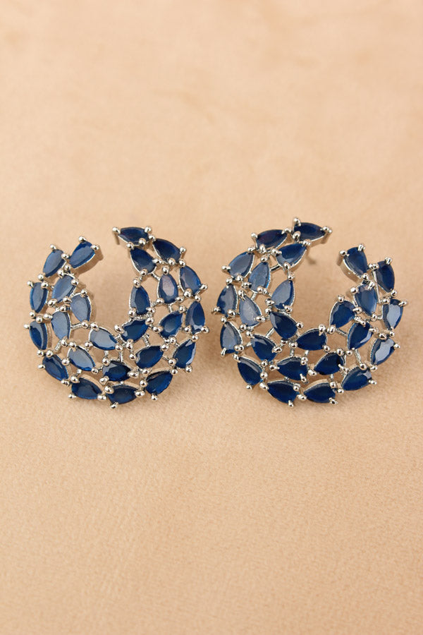 Studs With Blue Colour American Diamonds Stones (ST001-B-B1)