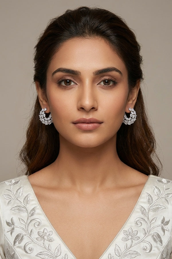 Studs With White Colour American Diamonds Stones