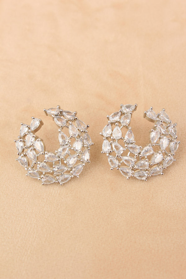 Studs With White Colour American Diamonds Stones (ST001-W-B1)