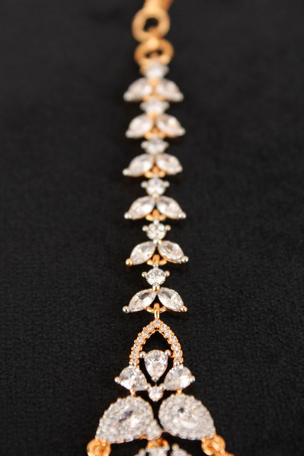 Tikka With American Diamonds In Gold Polish (T001-G-AD)