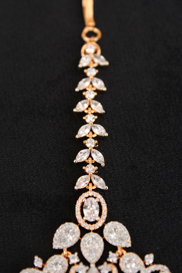 Gold Polish Tikka With American Diamonds (T008-AD)