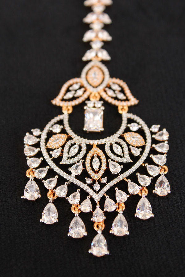 Gold Polish Tikka With American Diamonds (T009-G-AD)