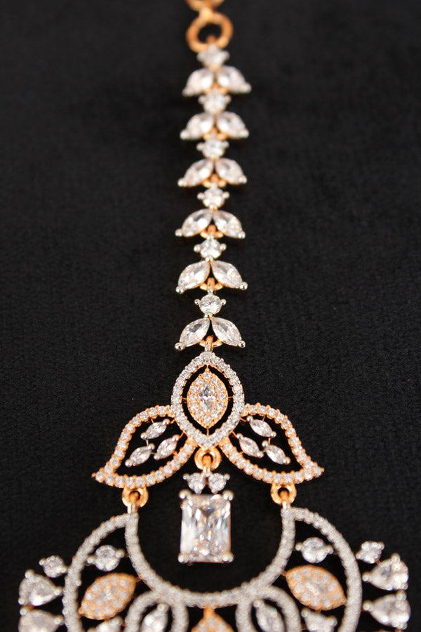 Gold Polish Tikka With American Diamonds (T009-G-AD)