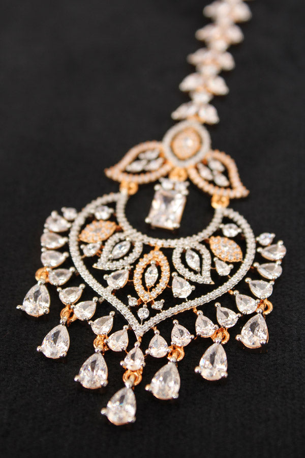 Gold Polish Tikka With American Diamonds (T009-G-AD)