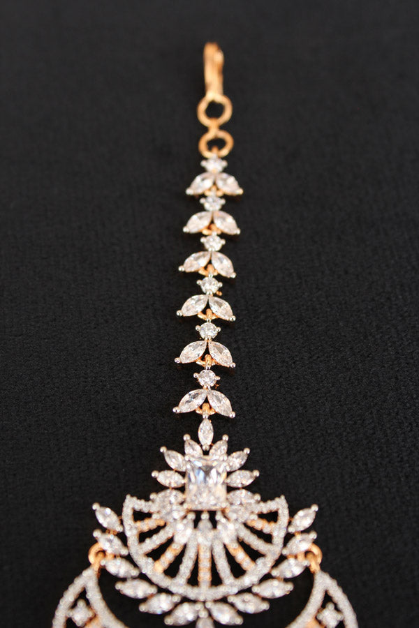 Tikka In Gold Polish With American Diamonds (T010-G-AD)