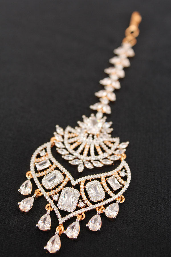 Tikka In Gold Polish With American Diamonds (T010-G-AD)