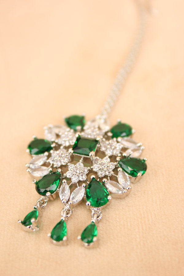 Premium Quality Tikka With Green Stones (T011-G-AD)