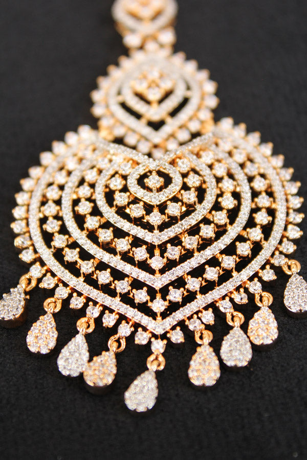 Tikka In Gold Polish And American Diamonds (T012-G-AD)