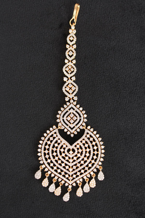 Tikka In Gold Polish And American Diamonds (T012-G-AD)