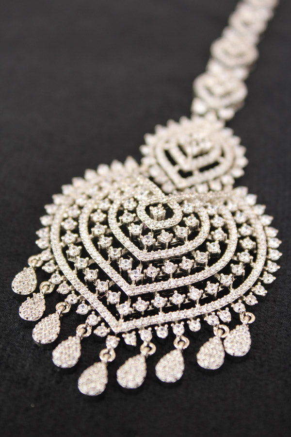 Tikka In Silver Polish And American Diamonds (T012-S-AD)