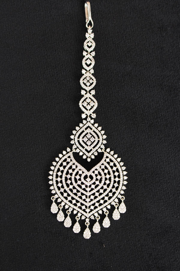 Tikka In Silver Polish And American Diamonds (T012-S-AD)