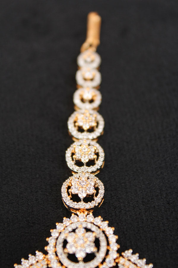 Gold Polish Tikka With American Diamonds (T013-G-AD)