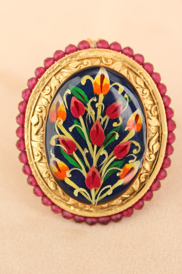Adjustable Ring With Blue Colour Design (RF002-B)