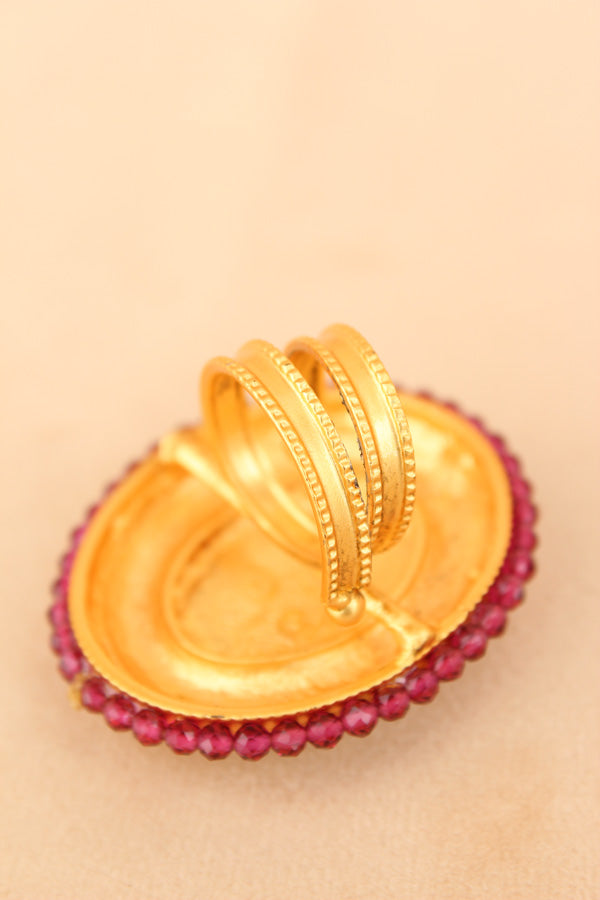 Adjustable Ring With Gold Colour Design (RF002-GO)