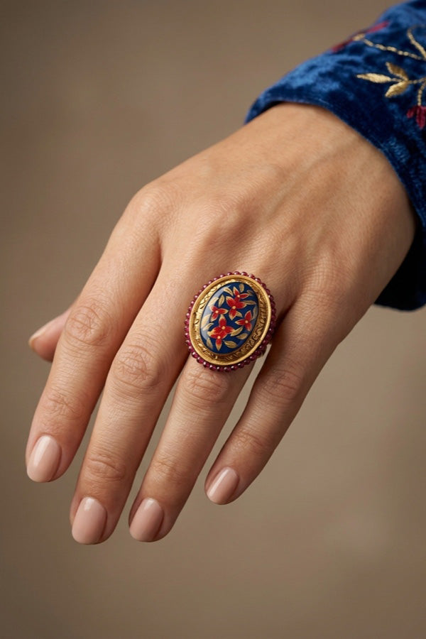 Adjustable Ring With Gold Colour Design (RF002-GO)